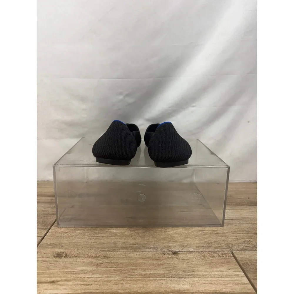 Rothys The Point Black Pointed Toe Knit Flats Womens 9 Sustainable Slip On Shoes